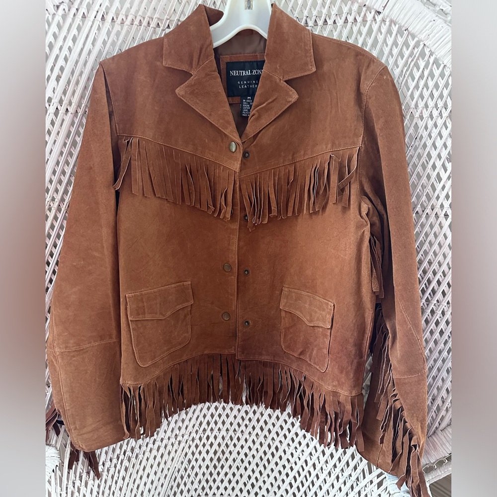 Women's Brown Suede Fringe Leather Jacket